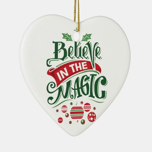 Geloof in de Magic Kersttypografie Keramisch Ornament (Rechts)