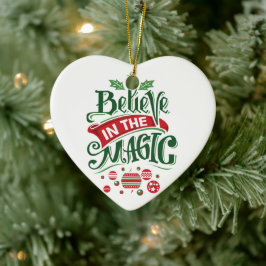 Geloof in de Magic Kersttypografie Keramisch Ornament