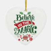 Geloof in de Magic Kersttypografie Keramisch Ornament (Voorkant)