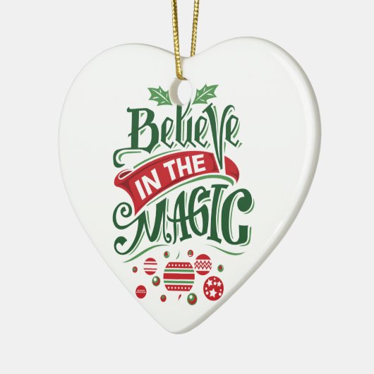 Geloof in de Magic Kersttypografie Keramisch Ornament (Links)