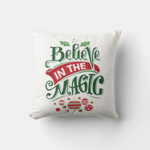Geloof in de Magic Kersttypografie Kussen