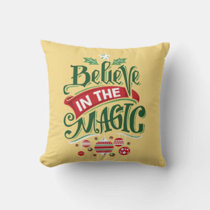 Geloof in de Magic Kersttypografie Kussen