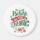Geloof in de Magic Kersttypografie Magneet (Voorkant)
