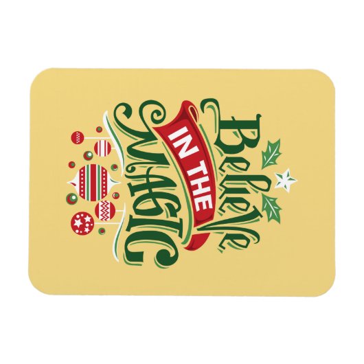 Geloof in de Magic Kersttypografie Magneet (Horizontaal)