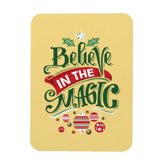 Geloof in de Magic Kersttypografie Magneet (Verticaal)