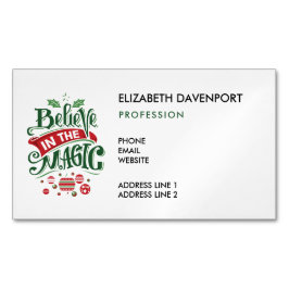 Geloof in de Magic Kersttypografie Magnetisch Visitekaartje