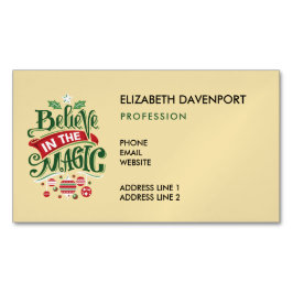 Geloof in de Magic Kersttypografie Magnetisch Visitekaartje