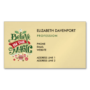 Geloof in de Magic Kersttypografie Magnetisch Visitekaartje