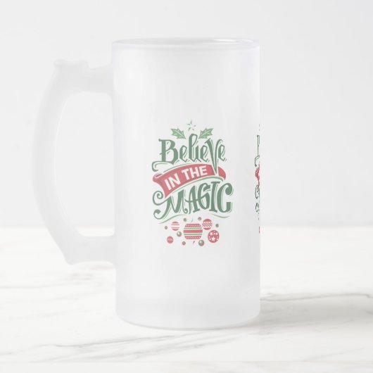 Geloof in de Magic Kersttypografie Matglas Bierpul (Links)