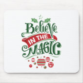 Geloof in de Magic Kersttypografie Muismat (Voorkant)