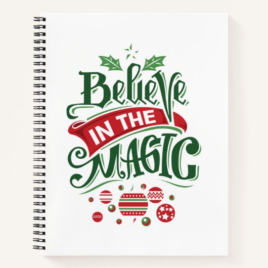Geloof in de Magic Kersttypografie Notitieboek (Voorkant)