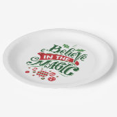 Geloof in de Magic Kersttypografie Papieren Bordje (Gekanteld)