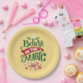 Geloof in de Magic Kersttypografie Papieren Bordje (Feest)