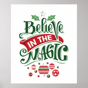 Geloof in de Magic Kersttypografie Poster
