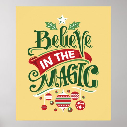 Geloof in de Magic Kersttypografie Poster (Voorkant)