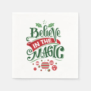 Geloof in de Magic Kersttypografie Servet
