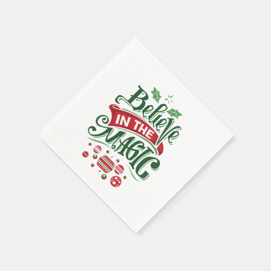 Geloof in de Magic Kersttypografie Servet (Hoek)