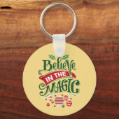 Geloof in de Magic Kersttypografie Sleutelhanger (Voorkant)