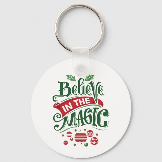 Geloof in de Magic Kersttypografie Sleutelhanger (Voorkant)