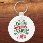 Geloof in de Magic Kersttypografie Sleutelhanger (Voorkant)