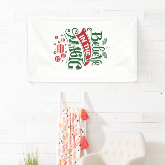 Geloof in de Magic Kersttypografie Spandoek (Insitu)