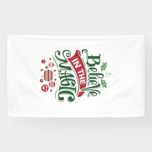 Geloof in de Magic Kersttypografie Spandoek (Horizontaal)