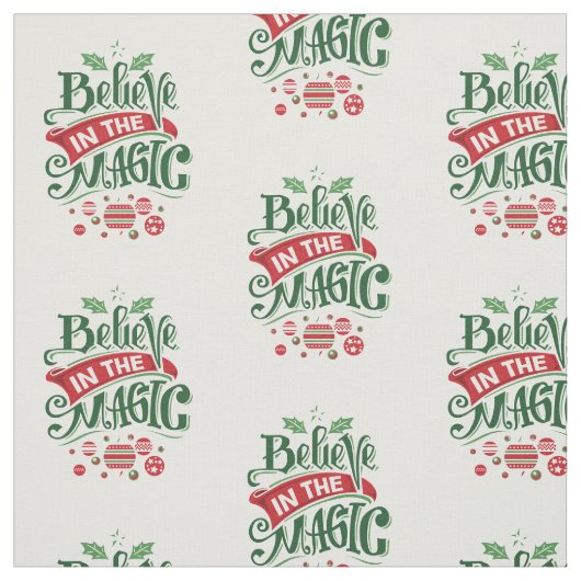 Geloof in de Magic Kersttypografie Stof (Swatch)