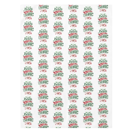 Geloof in de Magic Kersttypografie Tafelkleed (Voorkant)