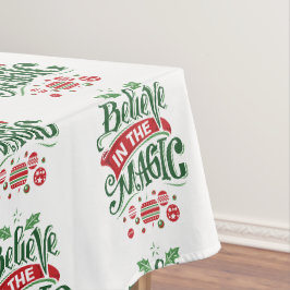 Geloof in de Magic Kersttypografie Tafelkleed