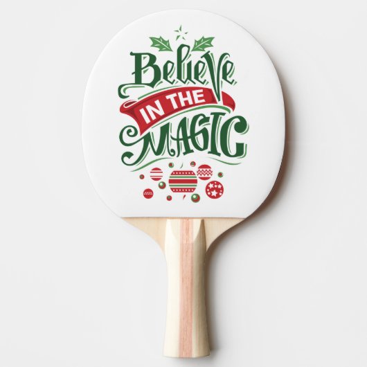 Geloof in de Magic Kersttypografie Tafeltennisbatje (Voorkant)