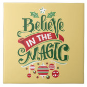 Geloof in de Magic Kersttypografie Tegeltje (Voorkant)