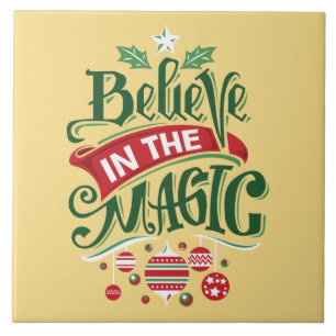 Geloof in de Magic Kersttypografie Tegeltje