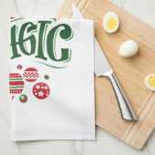 Geloof in de Magic Kersttypografie Theedoek (Quarter Fold)