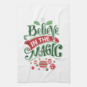 Geloof in de Magic Kersttypografie Theedoek (Verticaal)