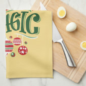 Geloof in de Magic Kersttypografie Theedoek (Quarter Fold)