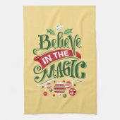 Geloof in de Magic Kersttypografie Theedoek (Verticaal)