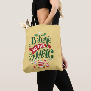 Geloof in de Magic Kersttypografie Tote Bag
