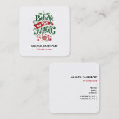 Geloof in de Magic Kersttypografie Vierkante Visitekaartje (Voorkant / Achterkant)