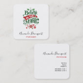 Geloof in de Magic Kersttypografie Vierkante Visitekaartje (Voorkant / Achterkant)