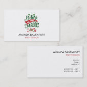 Geloof in de Magic Kersttypografie Visitekaartje (Voorkant / Achterkant)