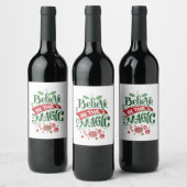 Geloof in de Magic Kersttypografie Wijn Etiket (Flessen)