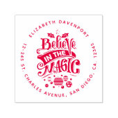 Geloof in de Magic Kersttypografie Zelfinktende Stempel (Design)