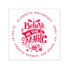 Geloof in de Magic Kersttypografie Zelfinktende Stempel