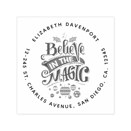 Geloof in de Magic Kersttypografie Zelfinktende Stempel (Design)