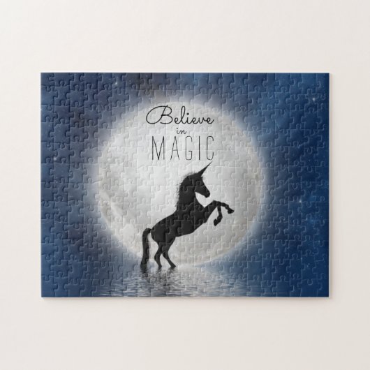 Geloof in de Magic |  Moon Unicorn Legpuzzel (Horizontaal)