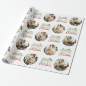 Geloof in de Magic of Kerstfoto Collage Cadeaupapier (Uitgerold)