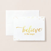 Geloof in de Magic of Kerstfoto Folie Kaarten (Voorkant met envelop)
