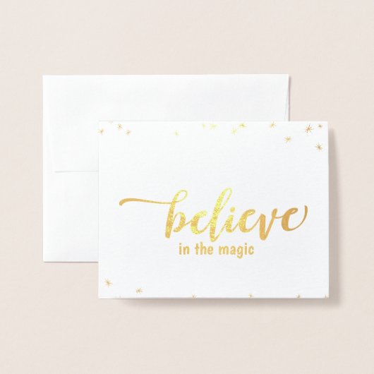 Geloof in de Magic of Kerstfoto Folie Kaarten (Voorkant met envelop)