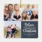 Geloof in de Magic of Kerstfoto Keramisch Ornament (Achterkant)