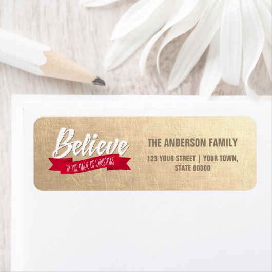 Geloof in de Magic of Kerstgoud Etiket
